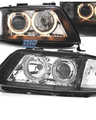 FARI AUDI A6 99-01 OCCHI ANGELI SFONDO NERO