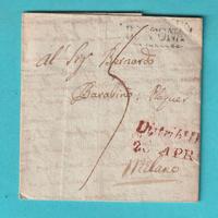 ANTICA LETTERA MANOSCRITTA DEL 1812, BOLOGNA-MI