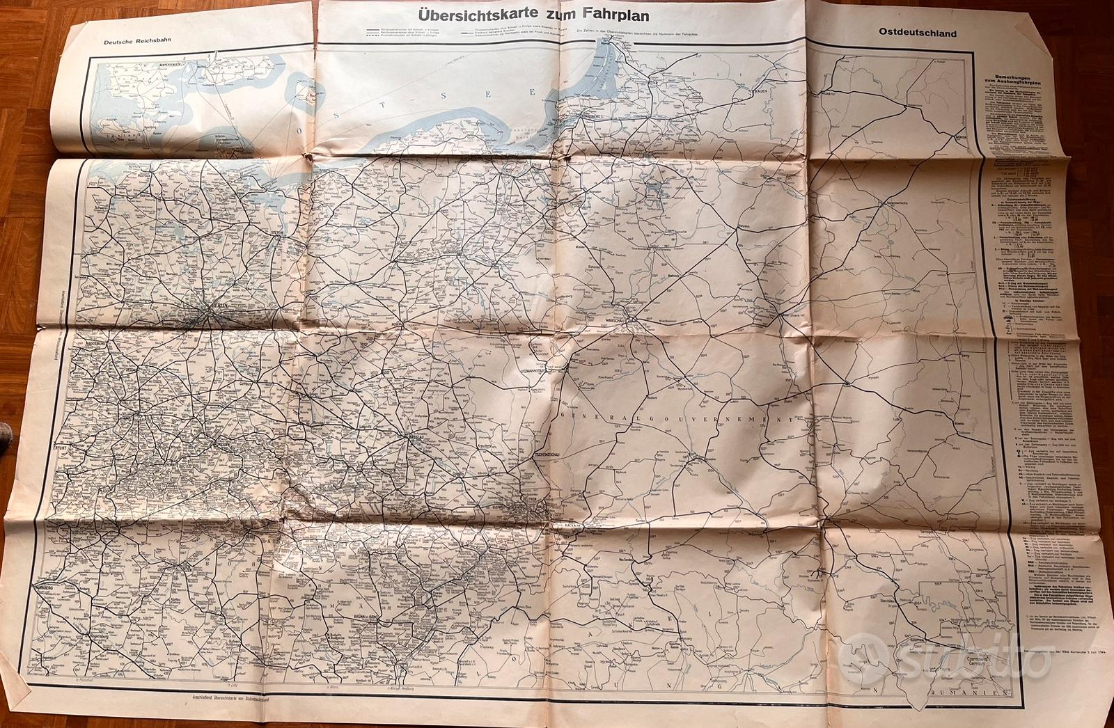 Mappa Reichsbahn 1944 + Signa/Adler WW2 - Collezionismo In vendita a Torino