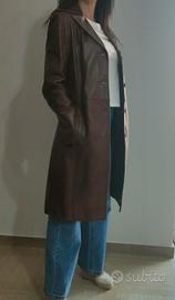 Cappotto lungo in vera pelle 
