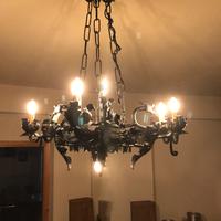Lampadario ferro battuto restaurato