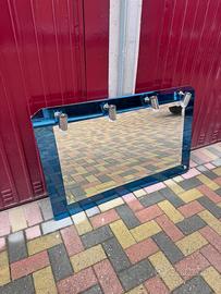 Specchio vintage blu con luci