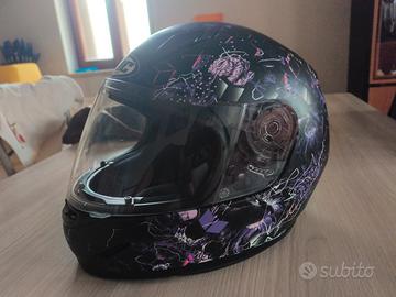 Casco integrale HJC unisex  nero/rosa taglia M