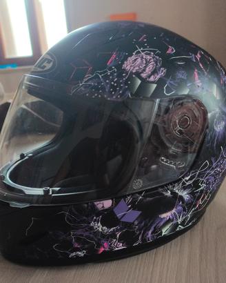 Casco integrale HJC unisex  nero/rosa taglia M