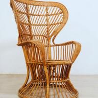 INTERO ARREDAMENTO IN VIMINI VINTAGE ANNI 70