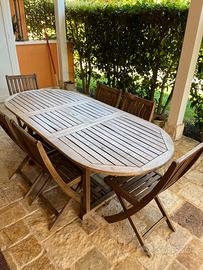 Set tavolo con sedie da giardino
