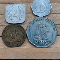 Set 4 monete Caraibi Orientali con rara del 1955