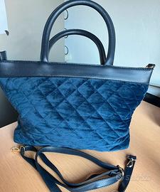 Borsa in vellito blu
