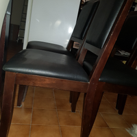 4 Sedie in legno massello wengè