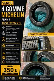 4 pneumatici invernali Michelin  Alpin 7