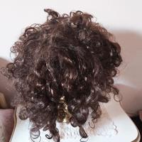 Parrucca lunga carnevale colore castano.