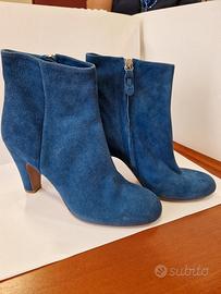 Stivaletti donna vera pelle blu Julie Dee