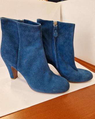 Stivaletti donna vera pelle blu Julie Dee