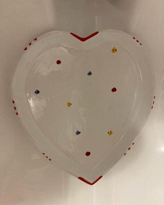 Vitali Deruta - piatto a cuore con coccinelle