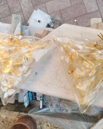 Coppia di applique triangolari in vetro di Murano