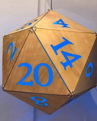 Lampadario dado da 20 D20 artigianale 65cm