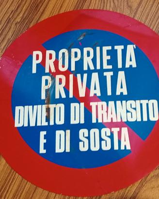Cartello vintage Proprietà privata divieto transit
