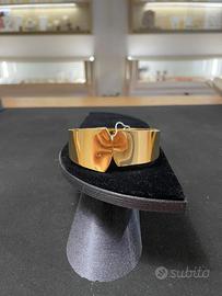 Bracciale Rigido Manchette in Acciaio Dorato - Des