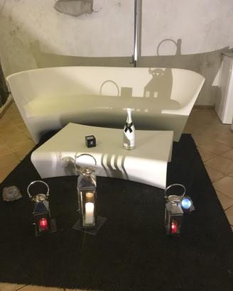 DIVANO TAVOLO DRIADE ED OMBRELLONE A BRACCIO SHADE