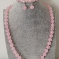 Parure collana orecchini bracciale quarzo rosa