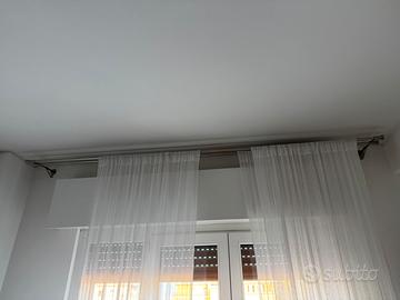 Bastone tende acciaio + tende bianche garzate