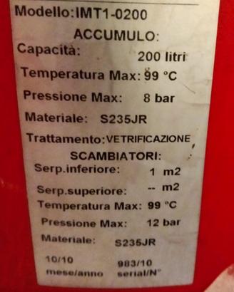 BOLLITORE SOLARE DA 200 LITRI SMONTATO FUNZIONANTE