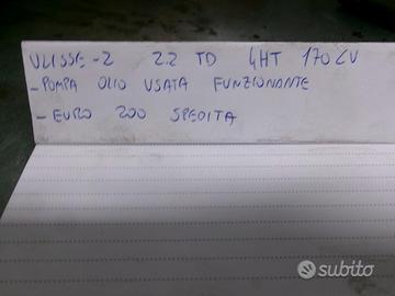 Pompa olio fiat ulisse 2.2 td tipo motore 4ht