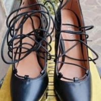 Décolleté nere lace-up tacco alto n.37
