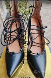 Décolleté nere lace-up tacco alto n.37