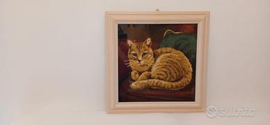 quadretto gatto punto crocr