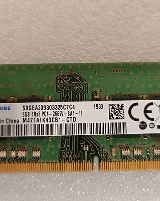 8GB RAM SAMSUNG DDR4 PC4-2666V SODIMM