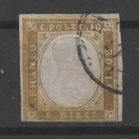 Antichi Stati Italiani -Sardegna 10c. oliva chiaro