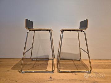 Sgabelli alti Ikea acciaio e legno nero