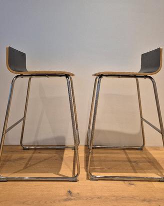 Sgabelli alti Ikea acciaio e legno nero