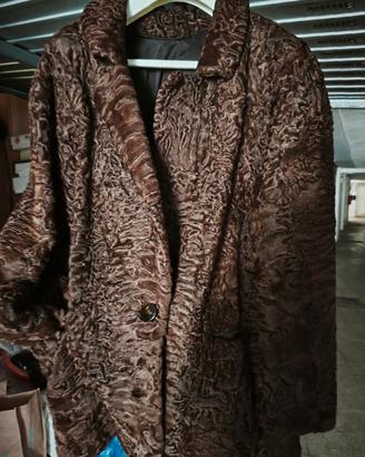 giacca pelliccia astrakan marrone