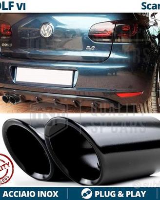 2 TERMINALI di Scarico per VW GOLF 6 Finalini Neri