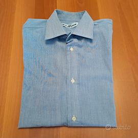 Camicia uomo celeste cotone taglia 40