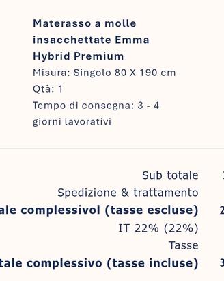 Materasso a molle impacchettato Emma