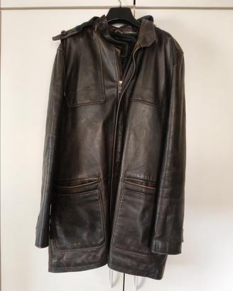 Giubbotto vera pelle tg 52 marca Conbipel con capp