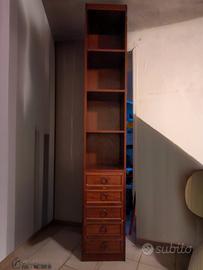 Scaffale mobile libreria tinta legno scuro