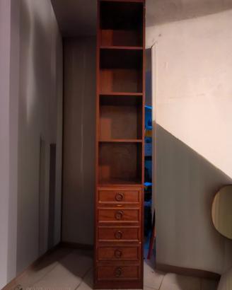 Scaffale mobile libreria tinta legno scuro