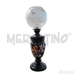 LUME A PETROLIO IN VETRO NERO VINTAGE