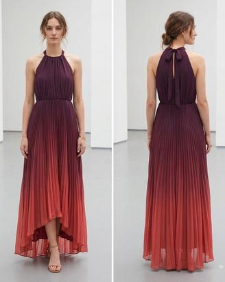 Vestito lungo Plissé scollo americana e schiena sc