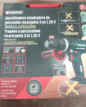 trapano avvitatore tassellatore parkside