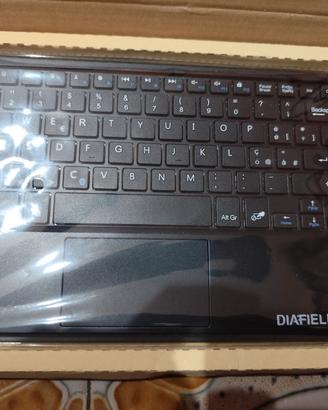 DIAFIELD Tastiera wireless nera, Touchpad,QWERTY