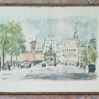 4 litografie Michele Cascellla vedute Parigi