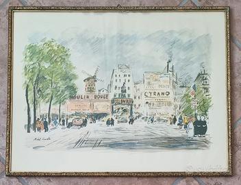 4 litografie Michele Cascellla vedute Parigi