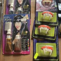 Halloween dracula denti, glitter unghie