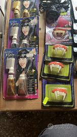 Halloween dracula denti, glitter unghie