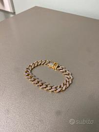 Bracciale cubano con pietre moissanite